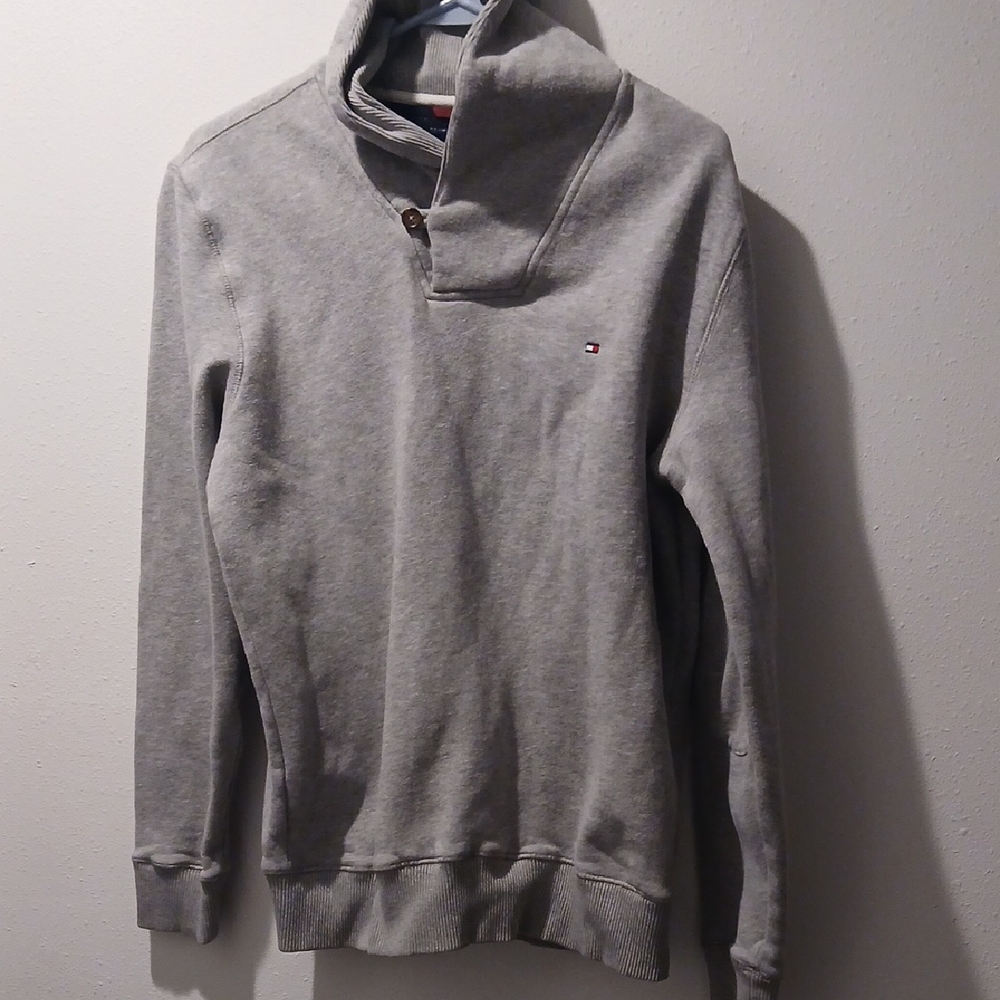Tommy Hilfiger Gray Zip-Up Men's Sweater